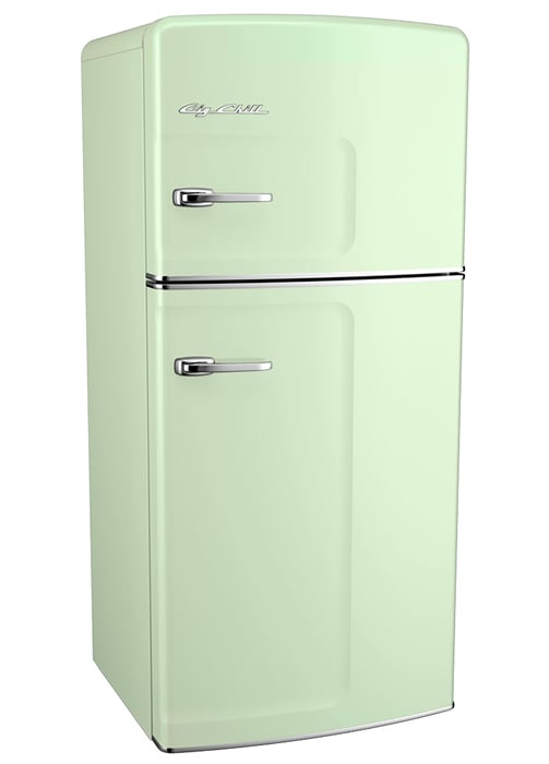 Euro Retro Refrigerator in Jadite Green